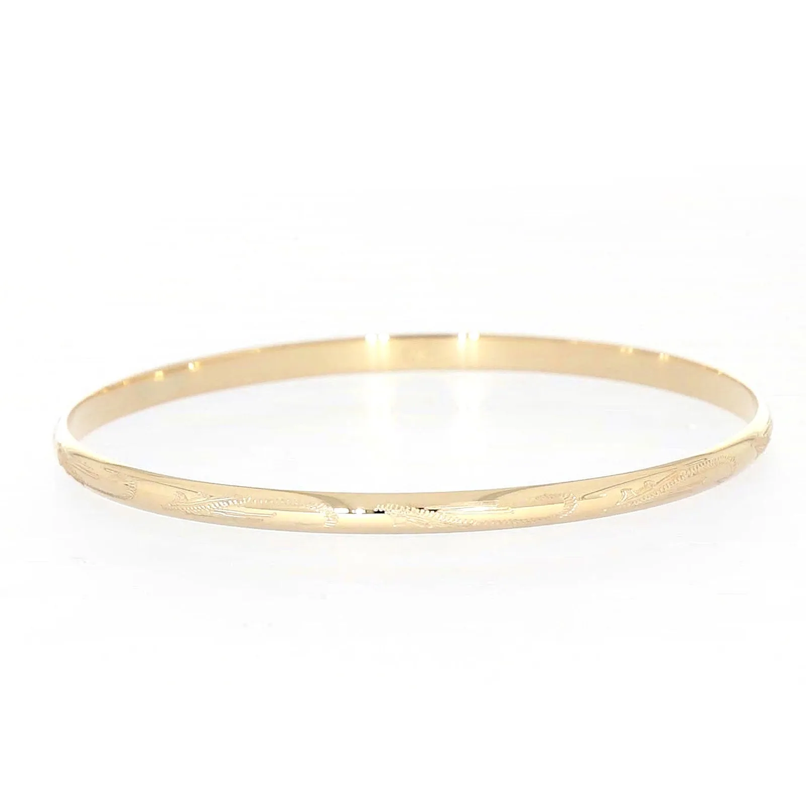 9ct Yellow Gold 63x4mm Solid Bangle