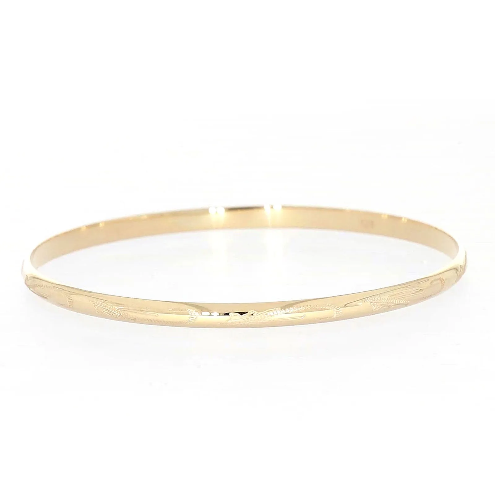 9ct Yellow Gold 63x4mm Solid Bangle