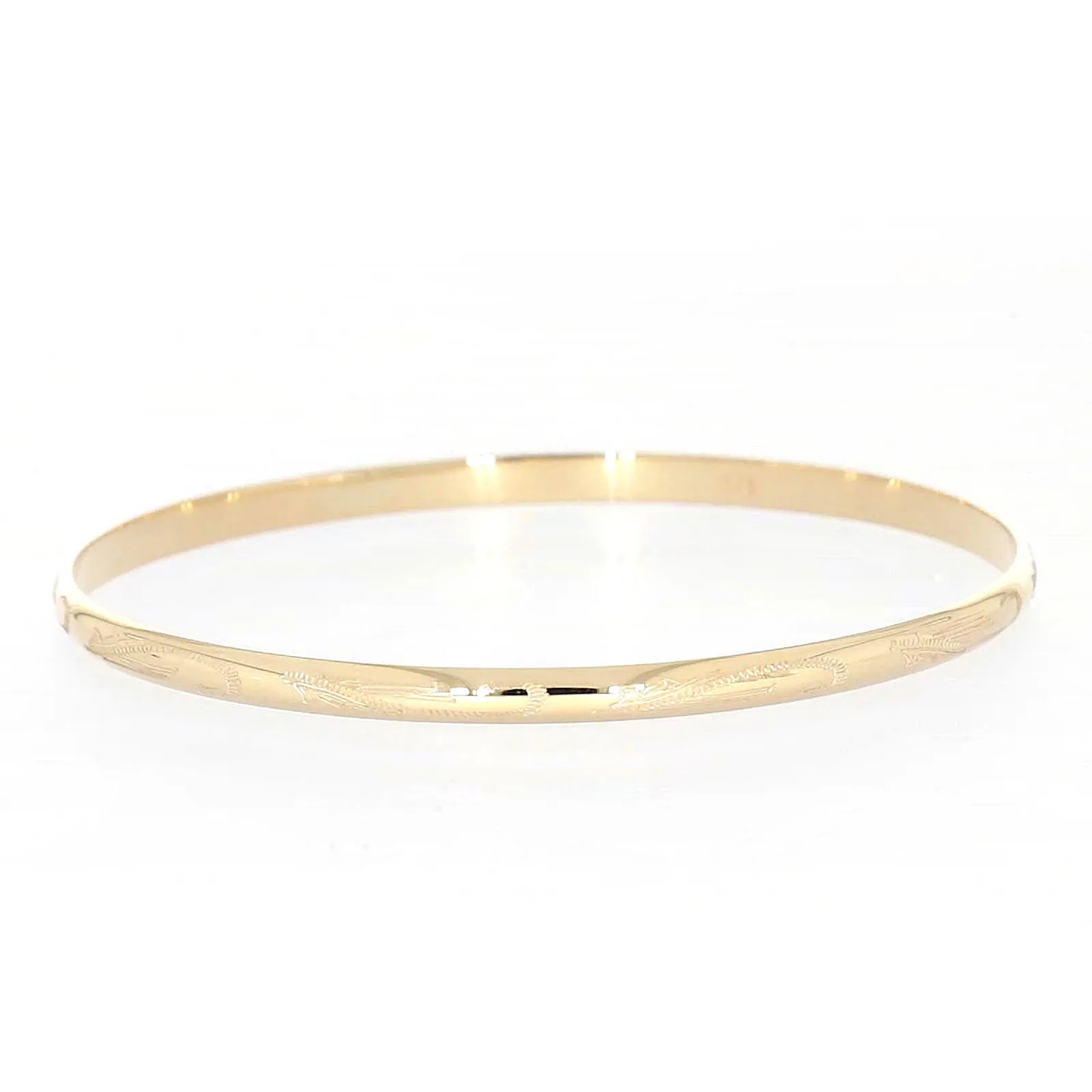 9ct Yellow Gold 63x4mm Solid Bangle