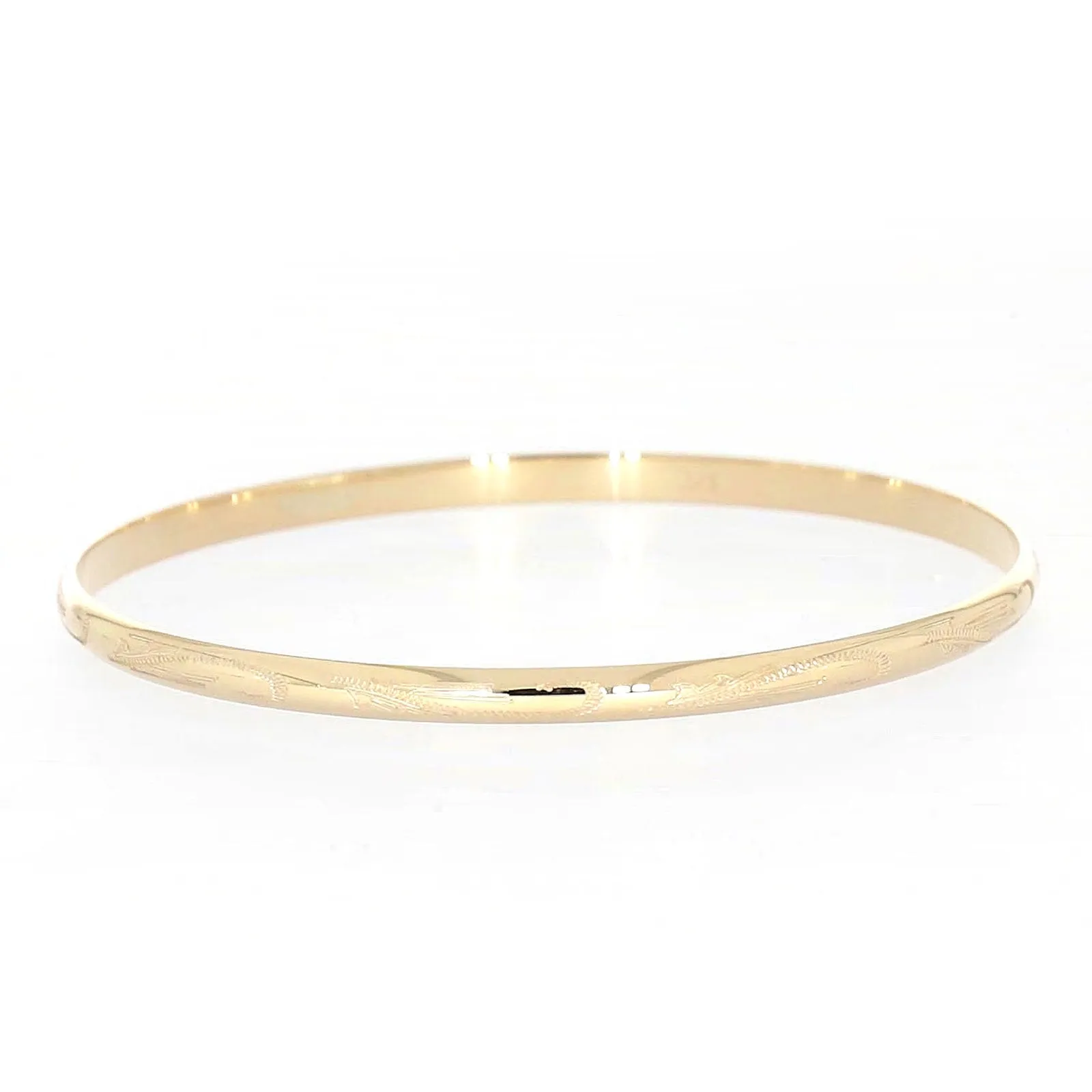 9ct Yellow Gold 63x4mm Solid Bangle