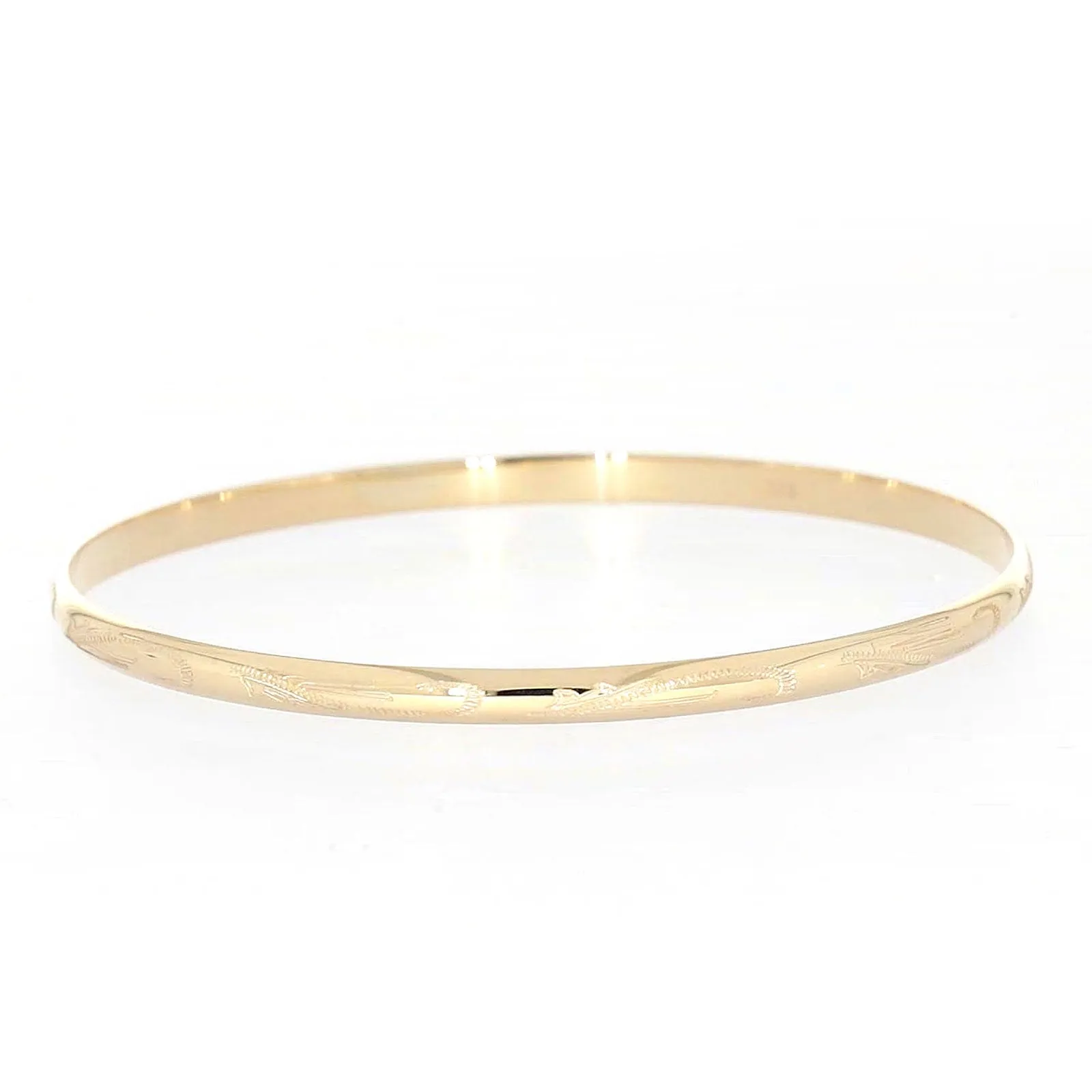 9ct Yellow Gold 63x4mm Solid Bangle