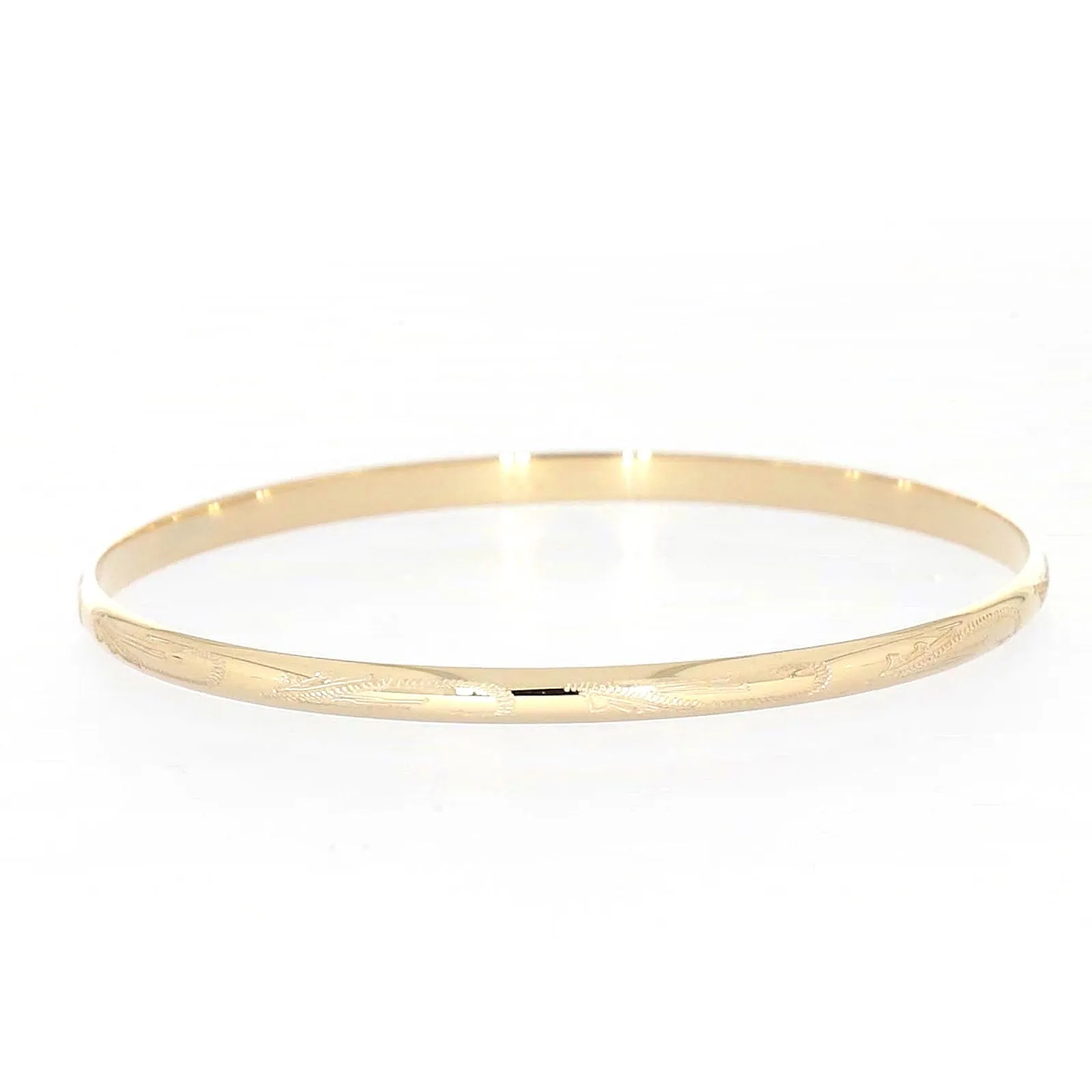 9ct Yellow Gold 63x4mm Solid Bangle