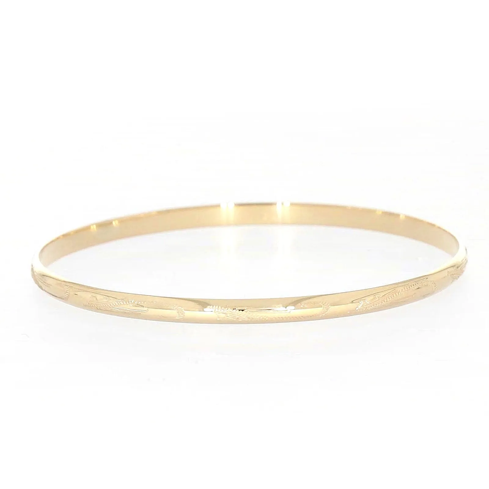 9ct Yellow Gold 63x4mm Solid Bangle