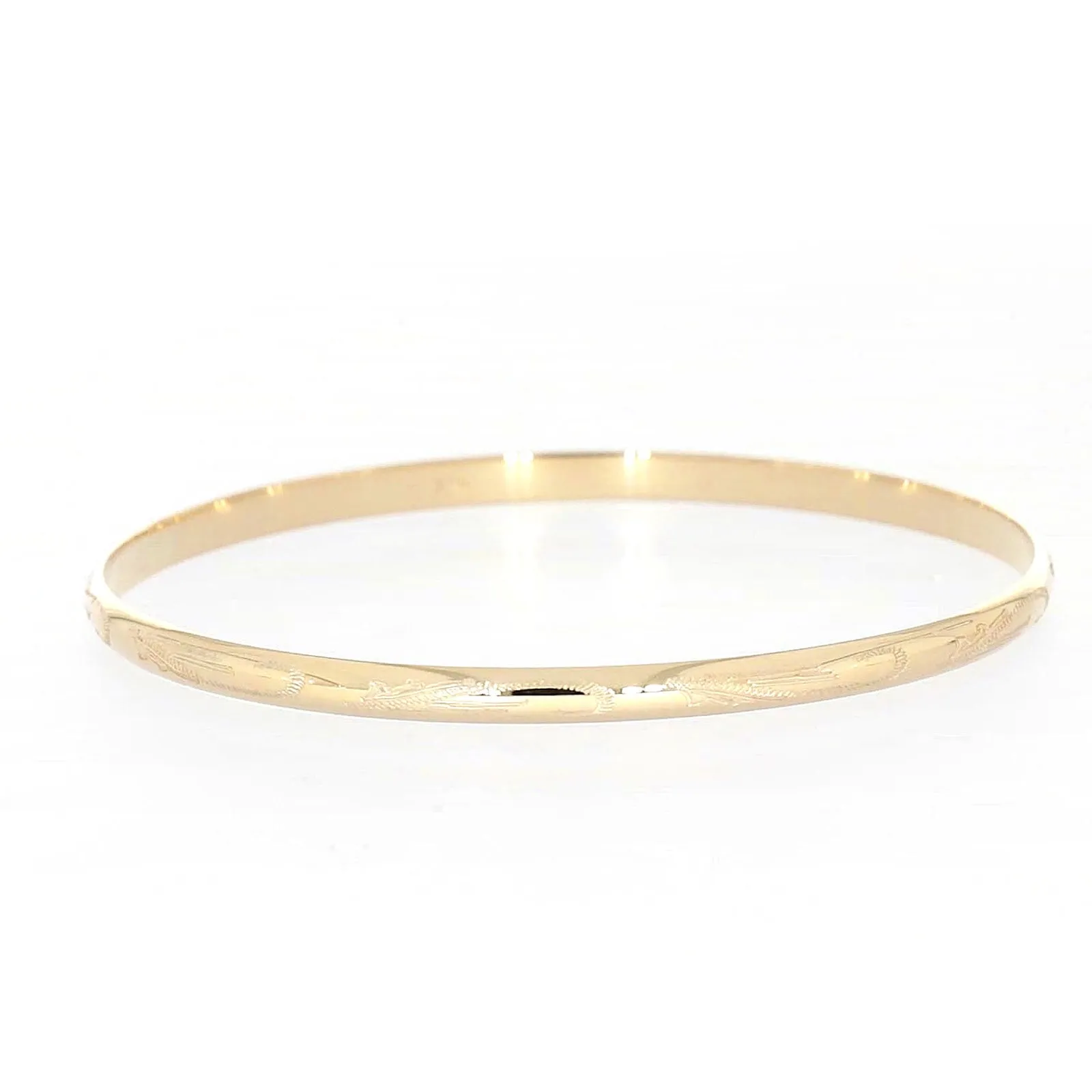 9ct Yellow Gold 63x4mm Solid Bangle