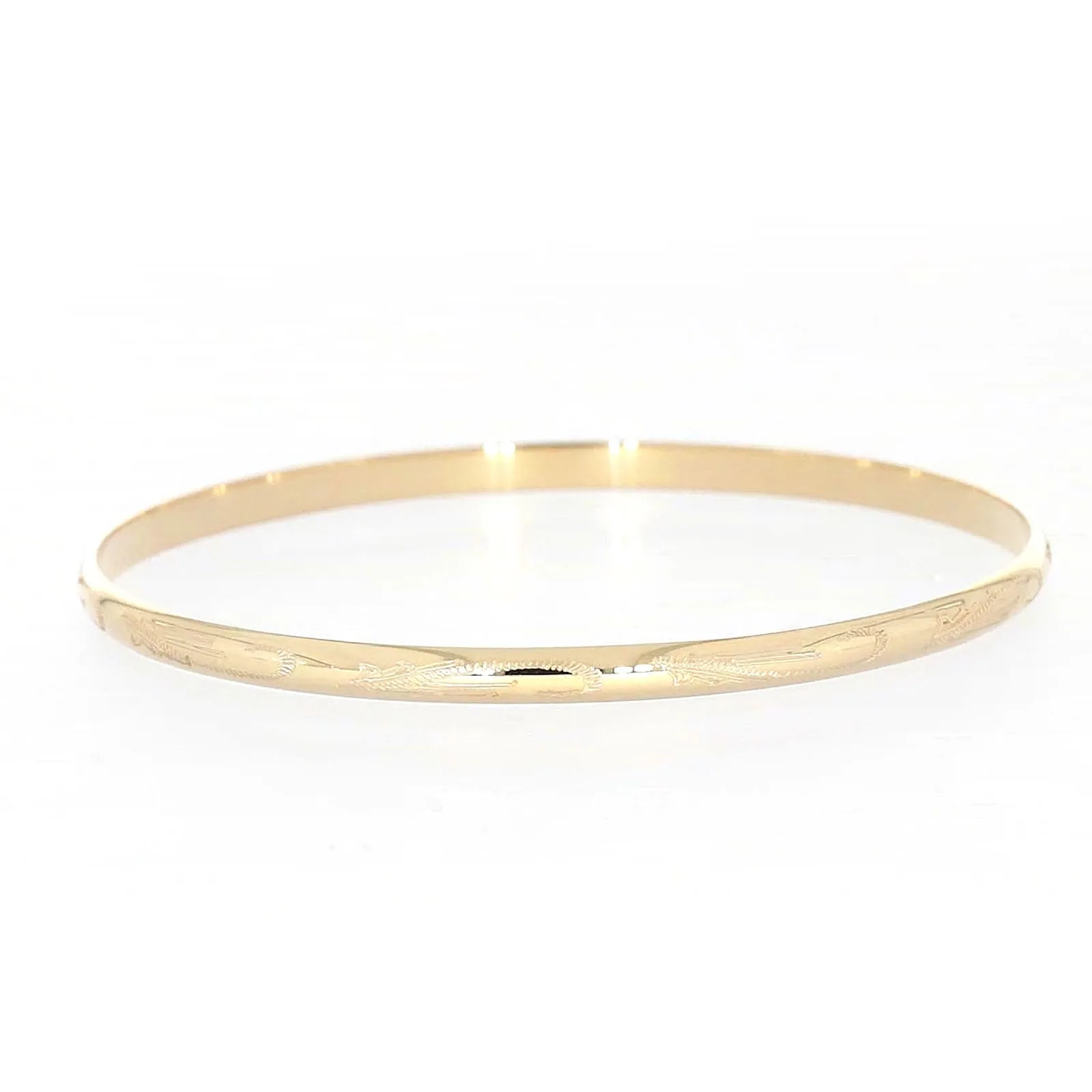 9ct Yellow Gold 63x4mm Solid Bangle