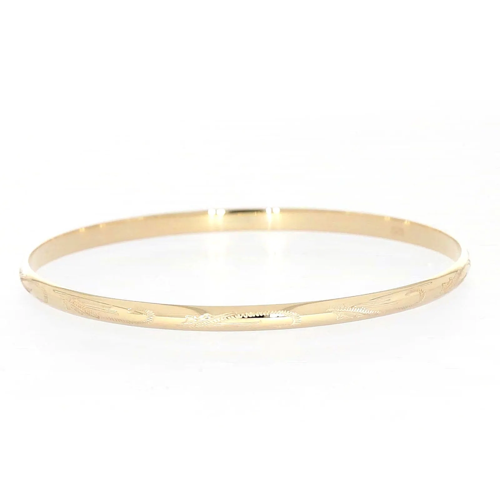 9ct Yellow Gold 63x4mm Solid Bangle