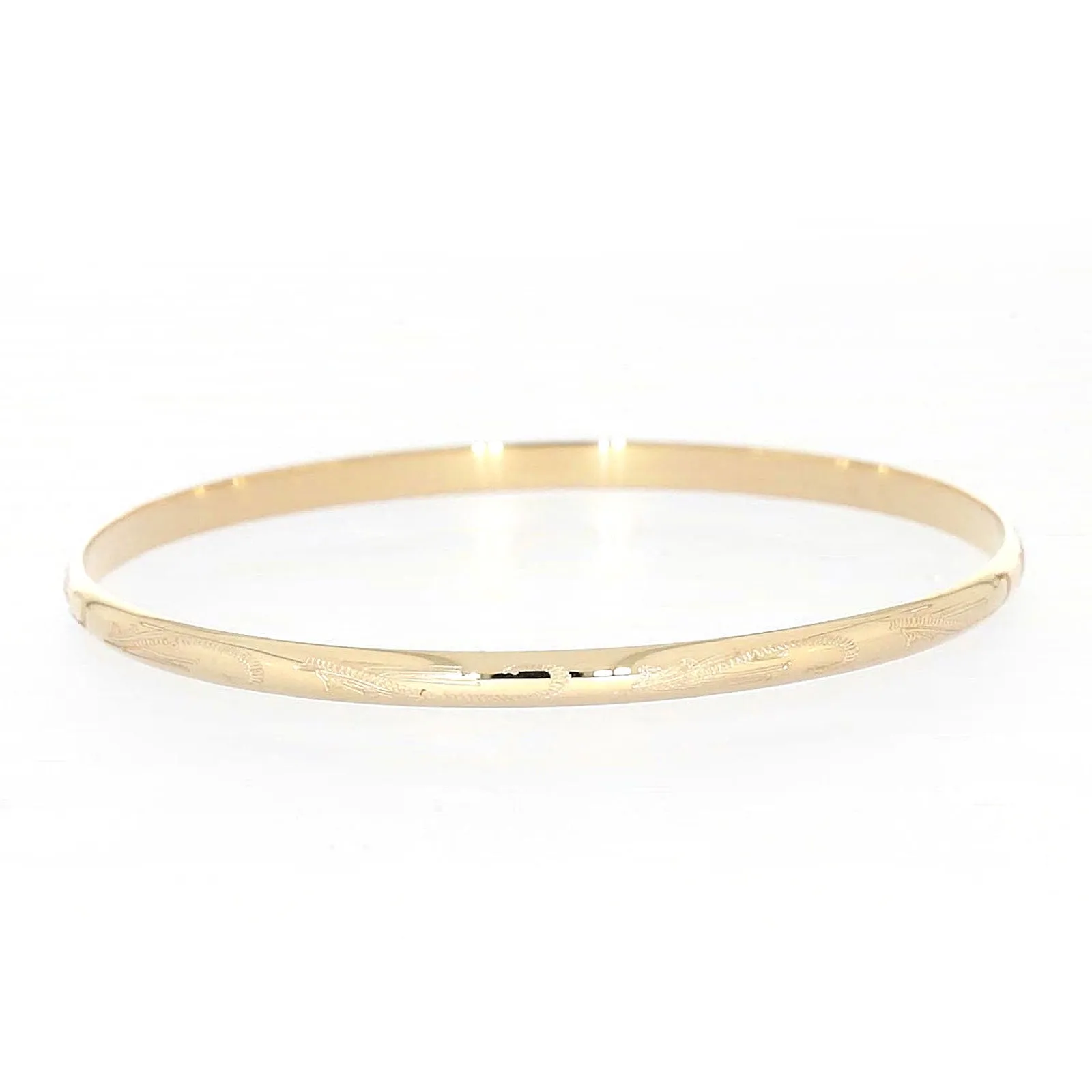 9ct Yellow Gold 63x4mm Solid Bangle