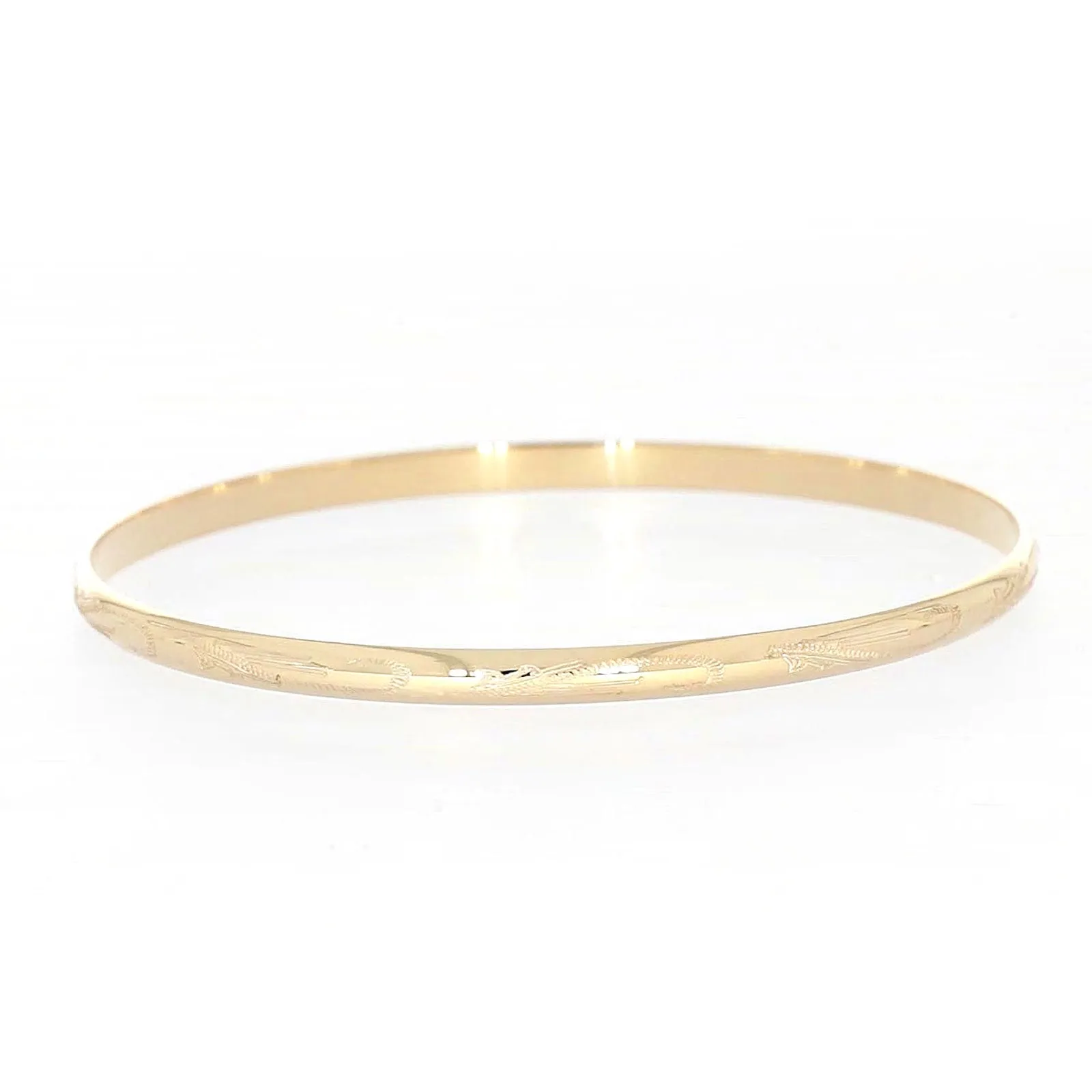 9ct Yellow Gold 63x4mm Solid Bangle