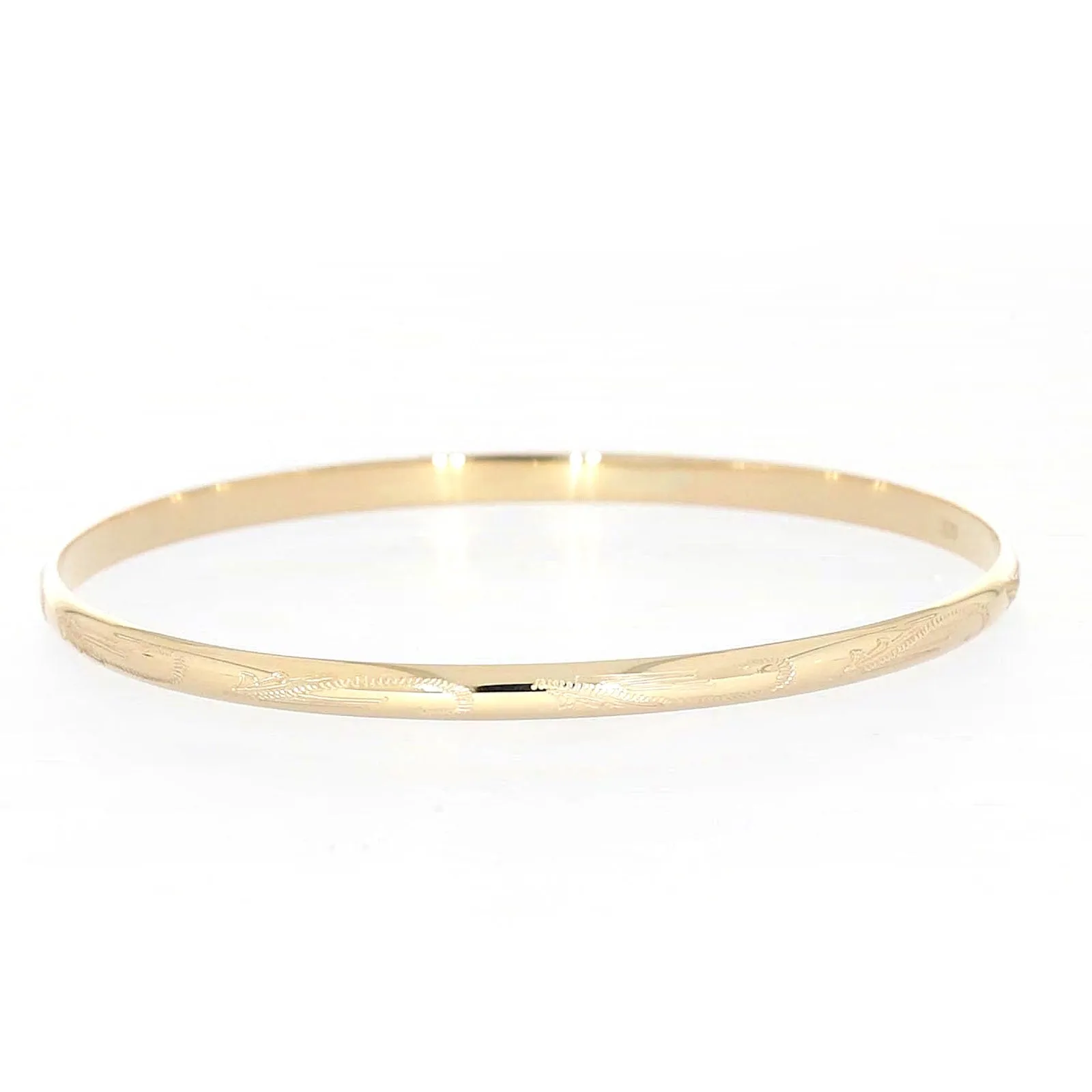 9ct Yellow Gold 63x4mm Solid Bangle