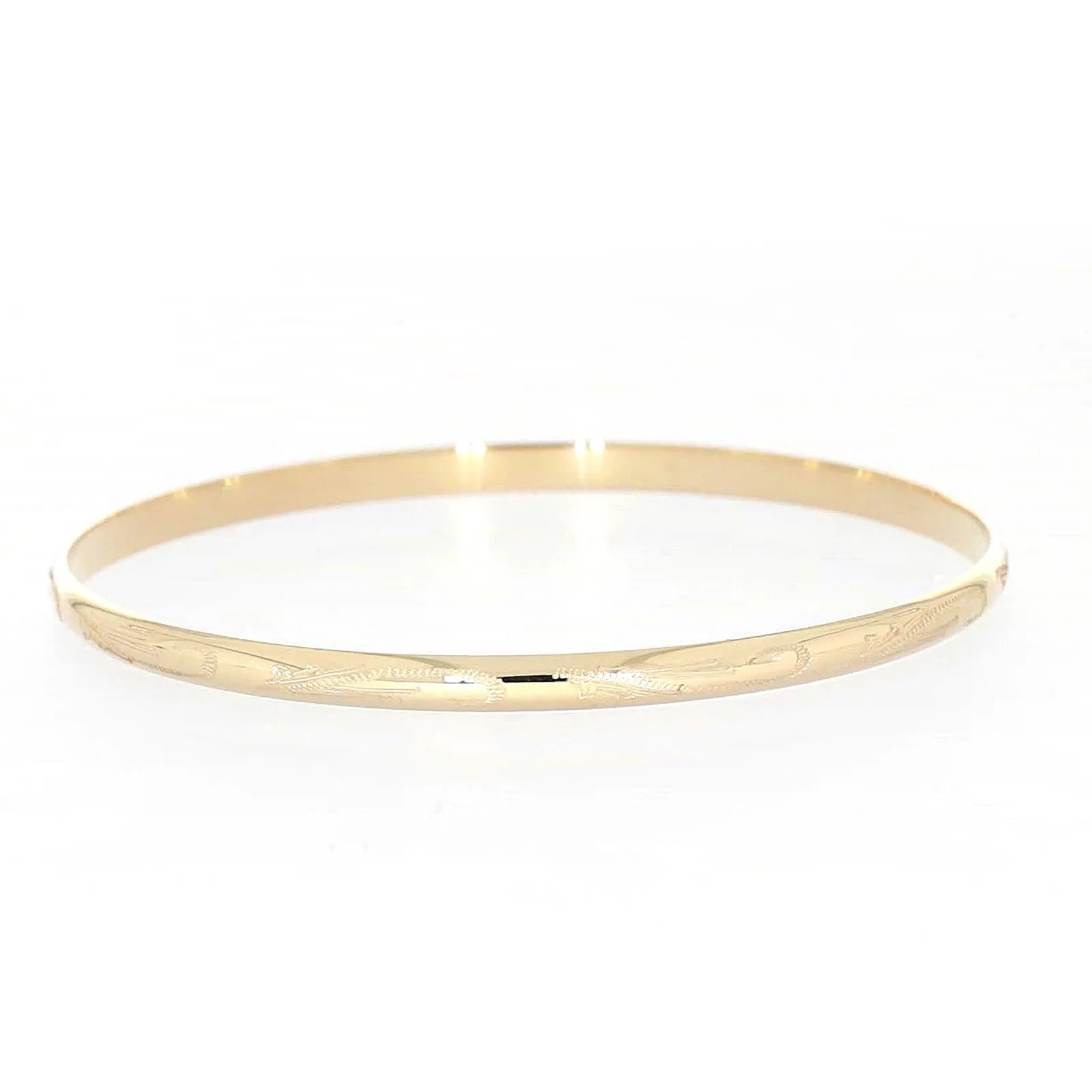 9ct Yellow Gold 63x4mm Solid Bangle