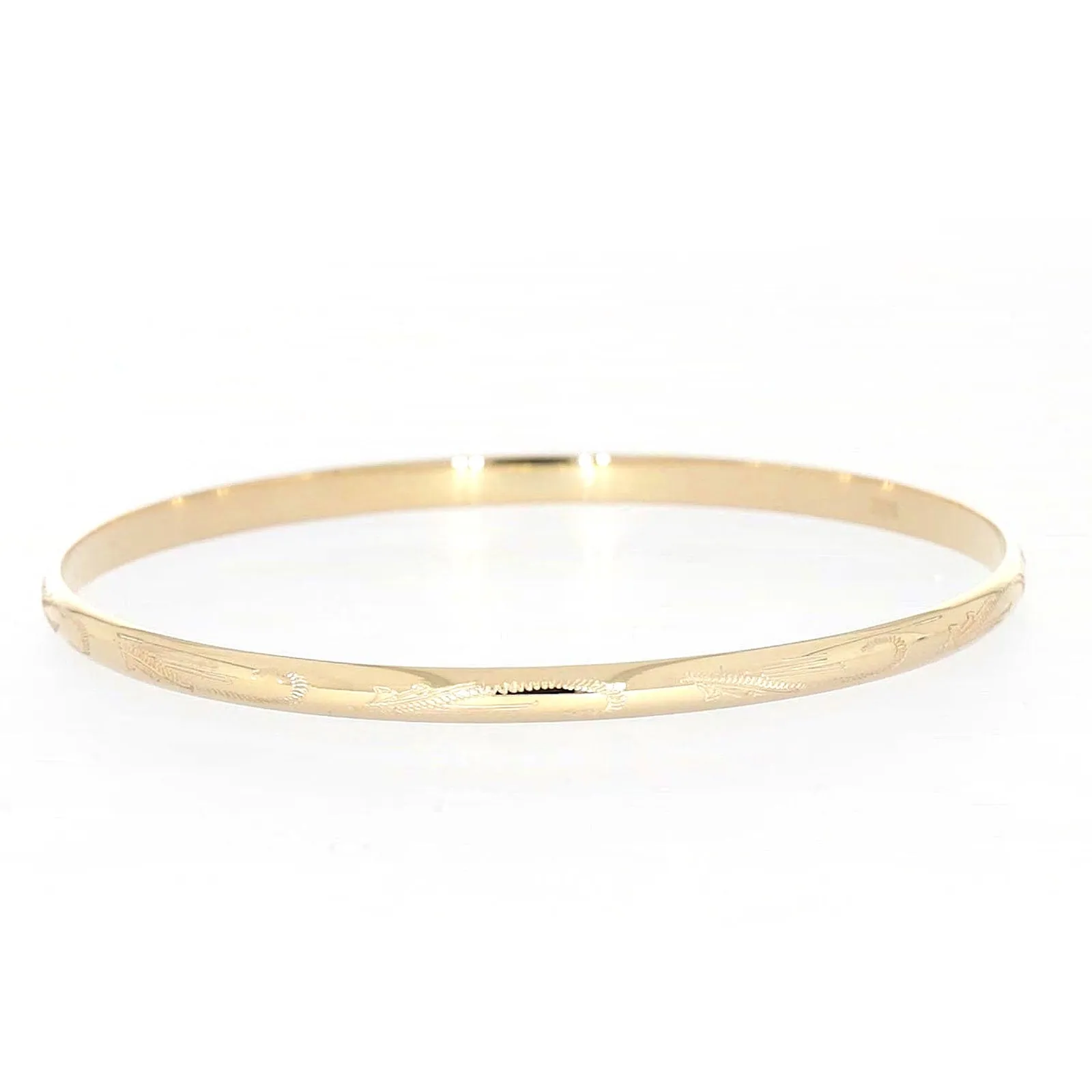 9ct Yellow Gold 63x4mm Solid Bangle