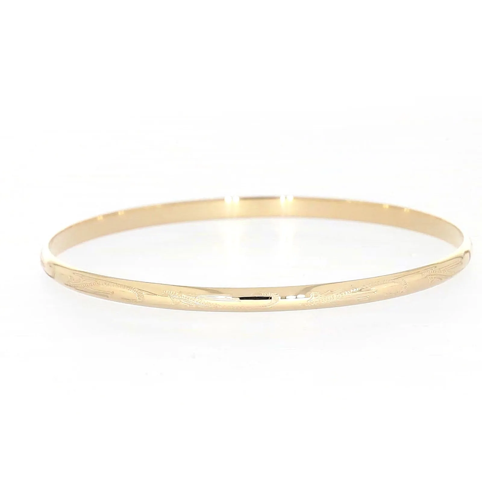 9ct Yellow Gold 63x4mm Solid Bangle