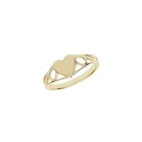 9ct Yellow Gold Babies Signet Heart Ring RN499