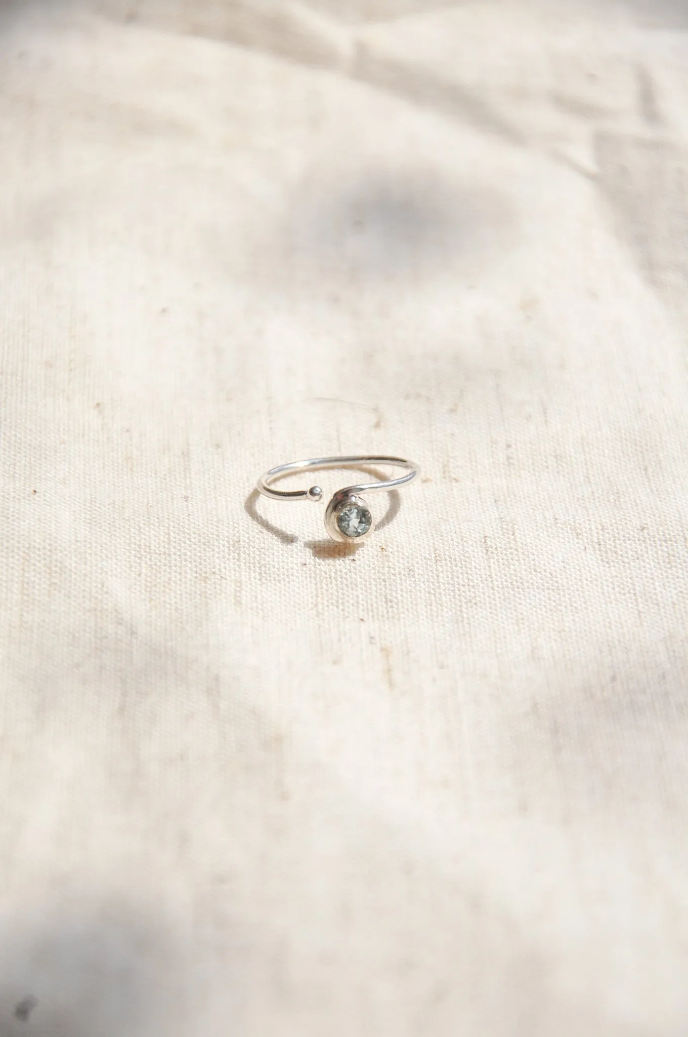 Adjustable Silver Topaz Ring