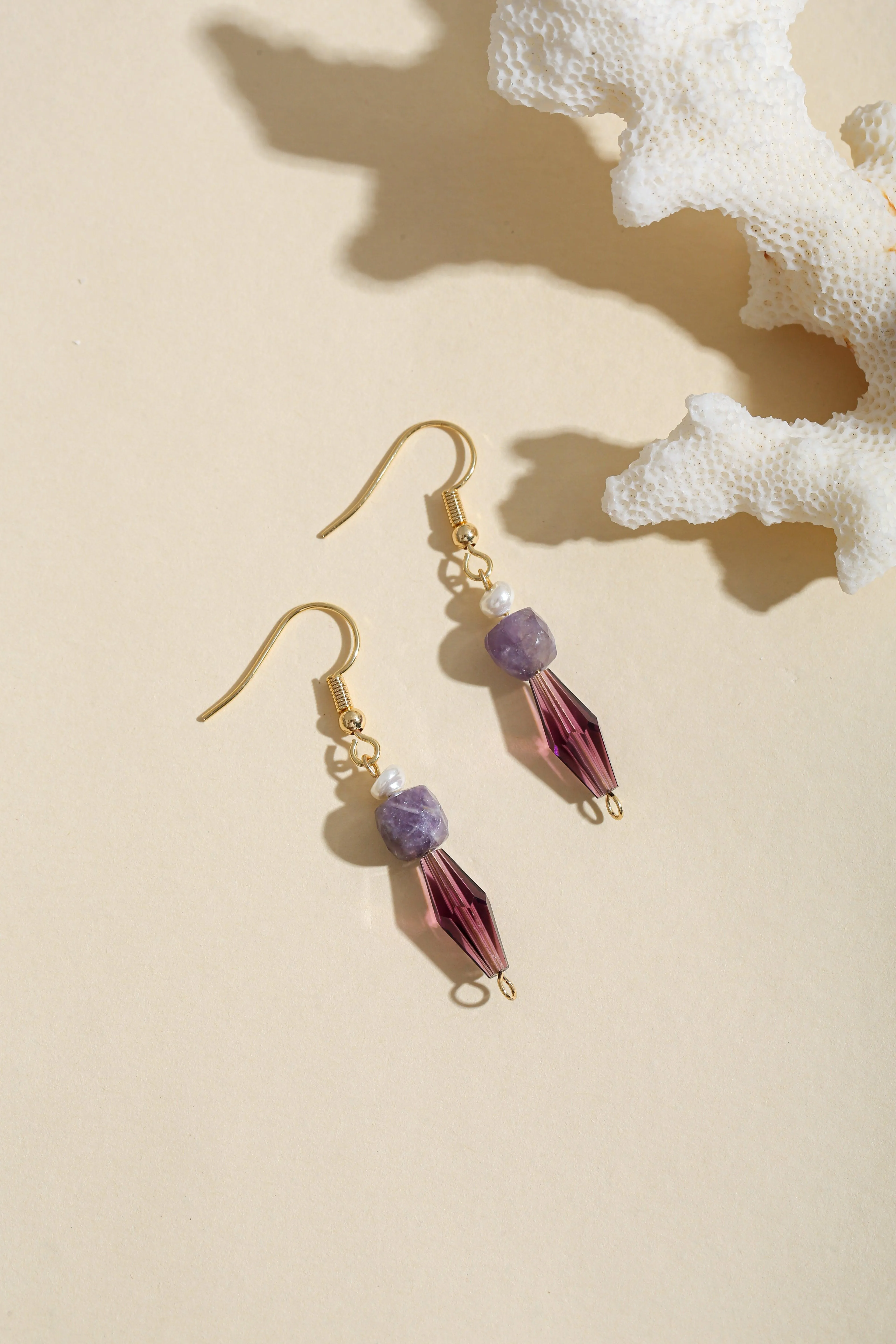 Aislinn Crystal Drop Lavender Earrings