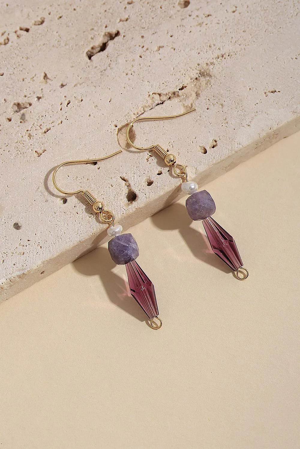 Aislinn Crystal Drop Lavender Earrings