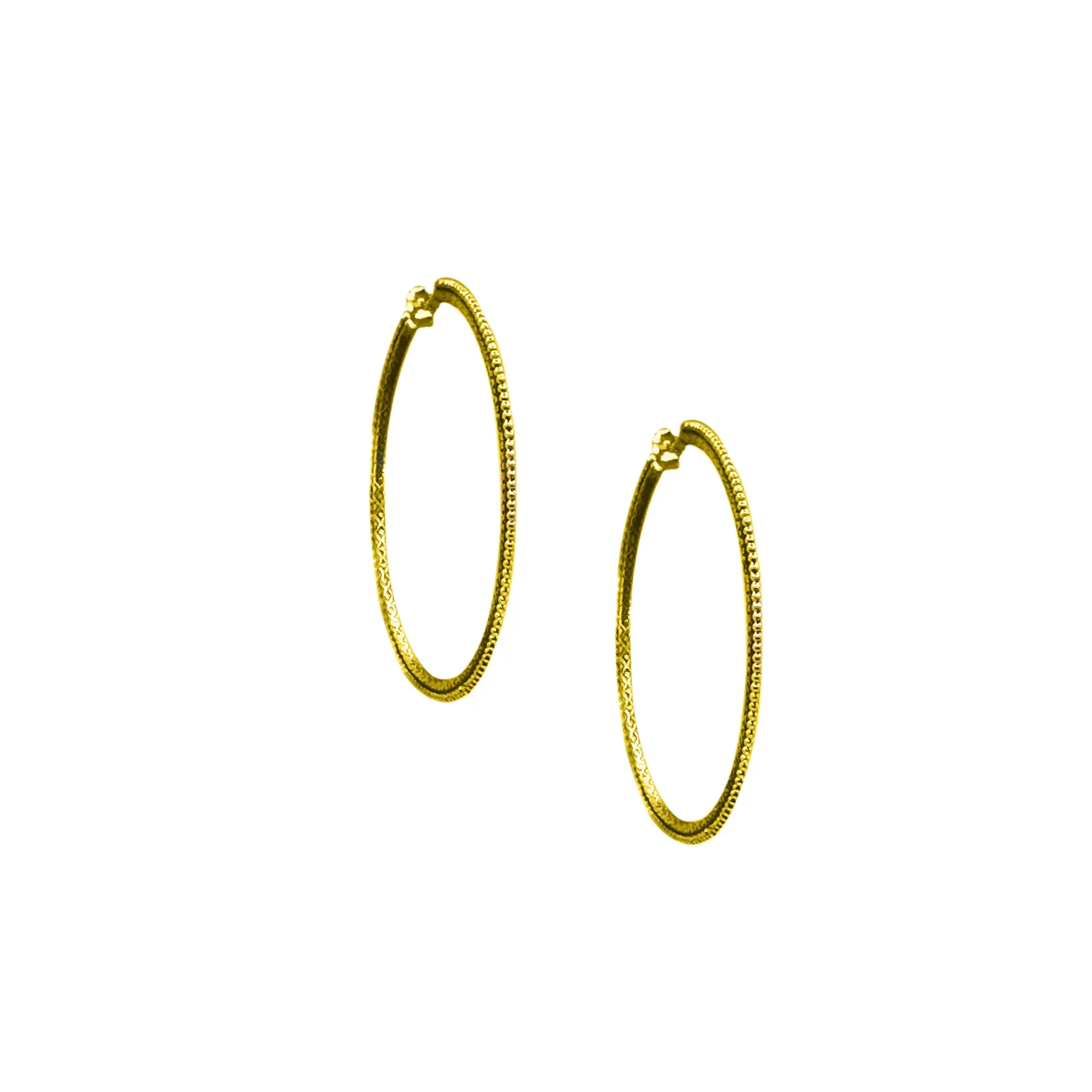 Amaira, Medium Beaded Hoops Gold Vermeil and Sterling Silver