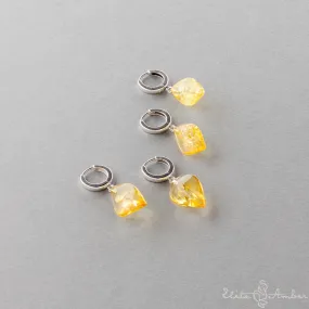 Amber earrings "Lemon leafs"