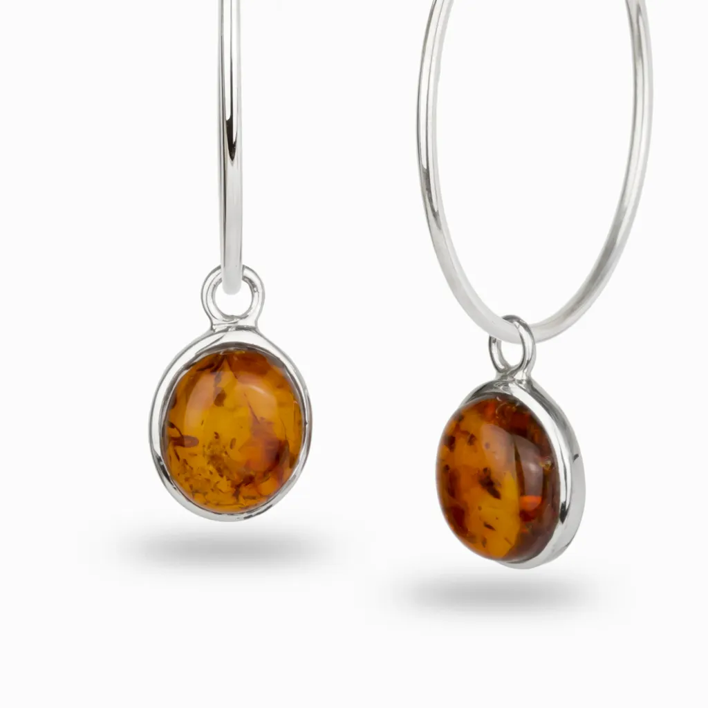 Amber Hoop Charms