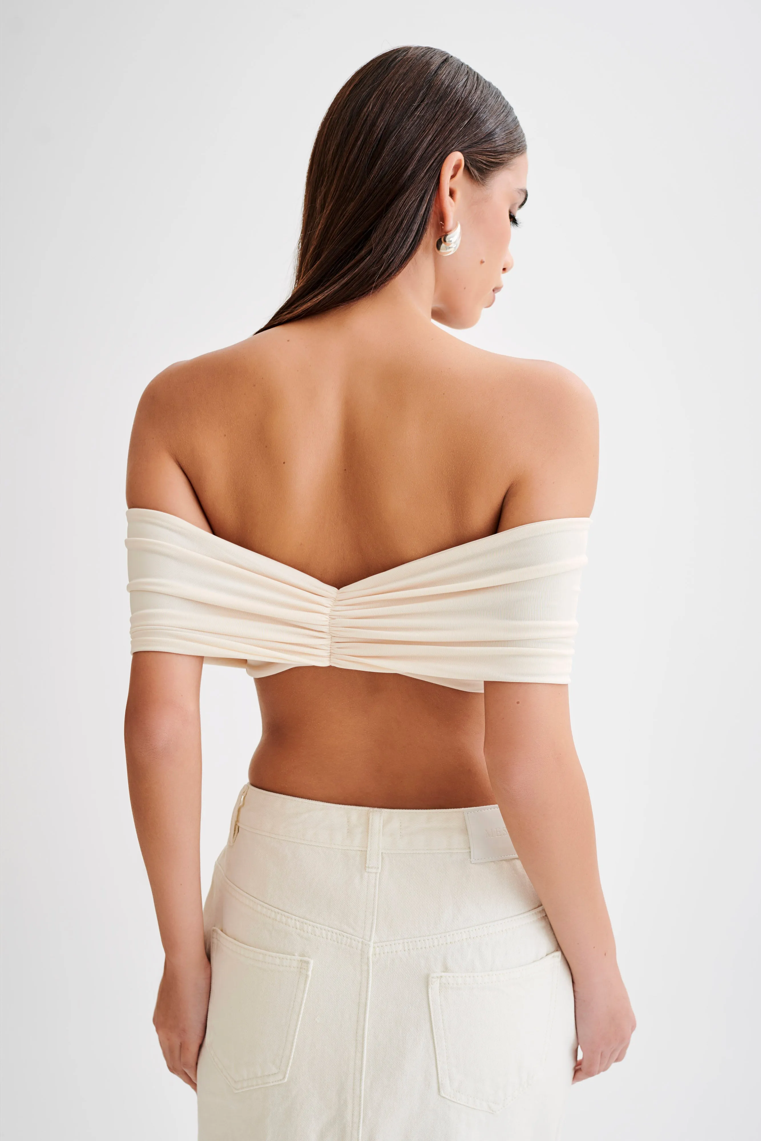 Amber Slinky Crop Top - Buttercream