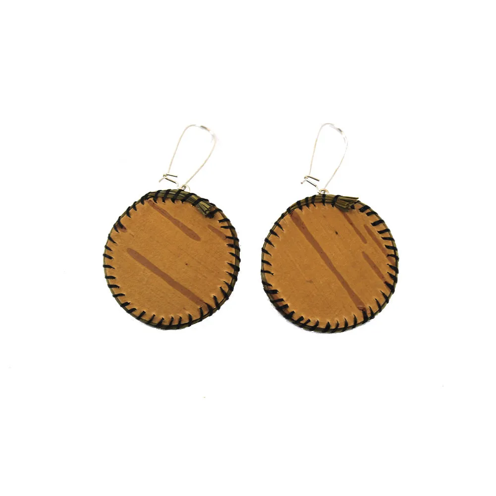 Amber Waboose Tufted Mushroom Earrings