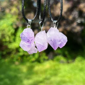 Amethyst Cluster Pendant (with cord necklace)