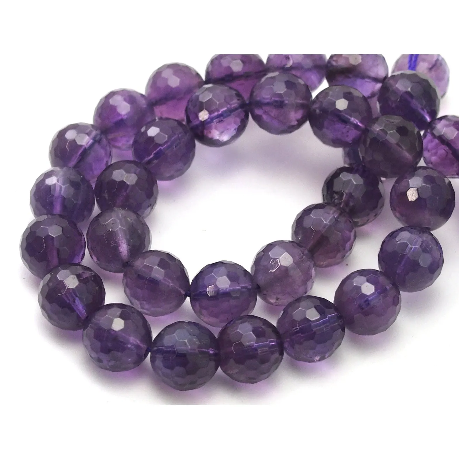 Amethyst Faceted Rounds 10mm Strand