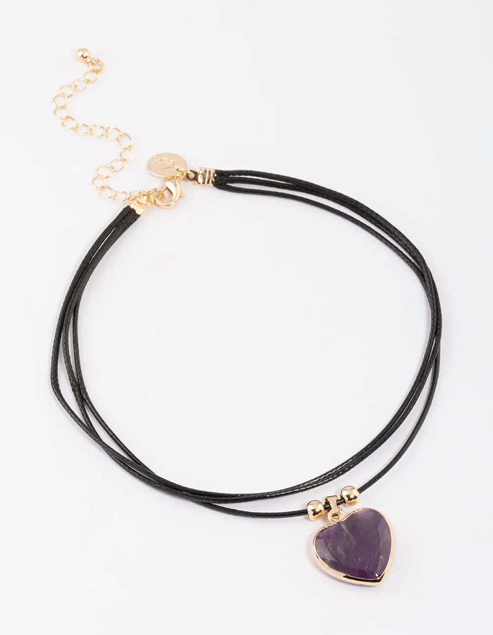 Amethyst Heart Wrap Choker