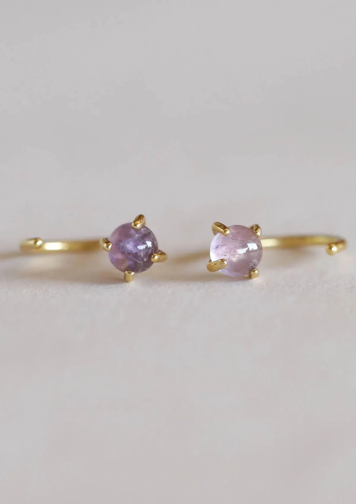 Amethyst Huggie Earrings