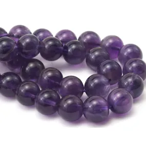 Amethyst Smooth Rounds 10mm Strand