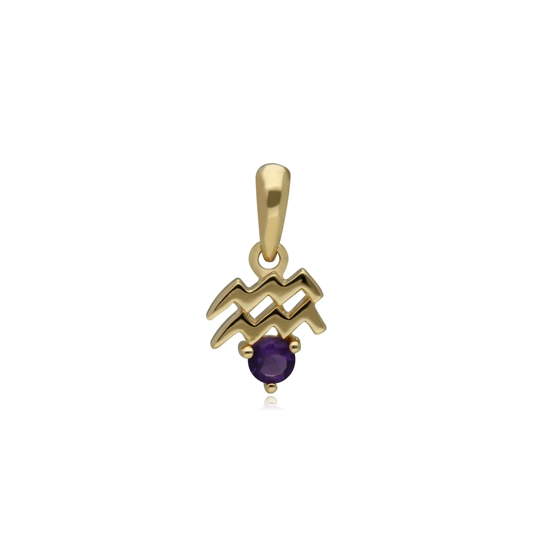 Amethyst Wasserman Sternzeichen Anhänger in 9ct Gelb Gold