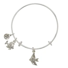 Angel Fish Charm Bangle Bracelet