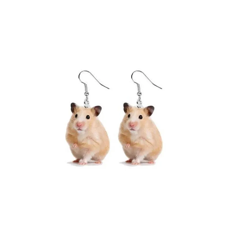 Animal Acrylic Earrings-Hedgehog, Hamster, Frog-MORE!