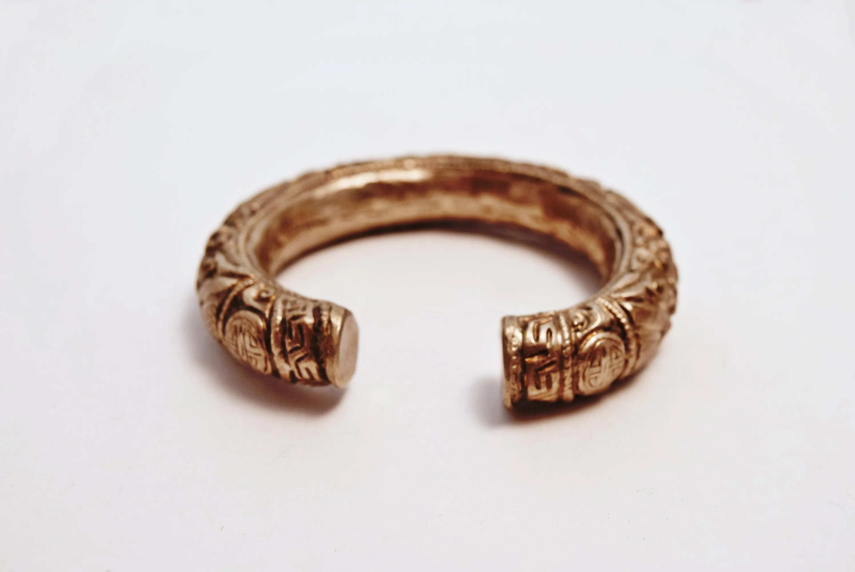 Antique Chinese Repousse Bracelet with Auspicious Symbols