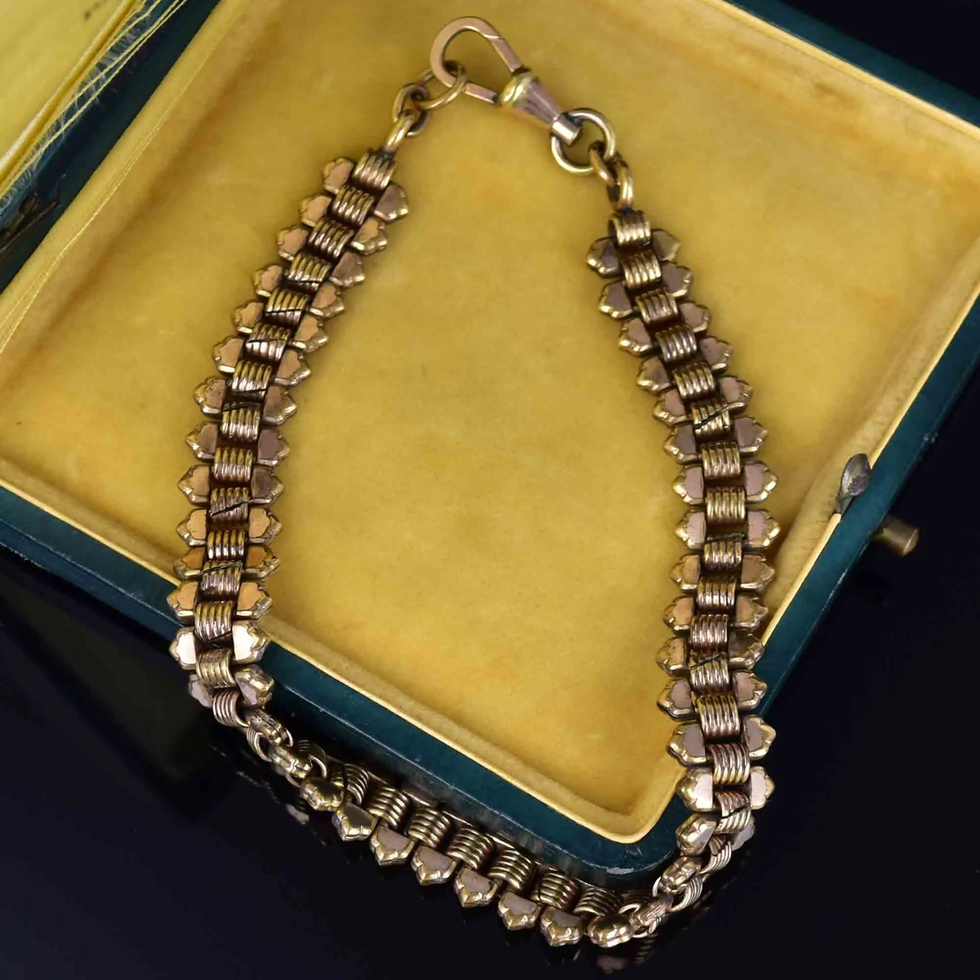 Antique Edwardian Gold Pocket Watch Chain Bracelet