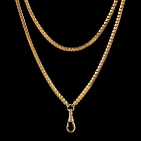 Antique Victorian Guard Chain 18Ct Gold Silver Necklace Circa 1880