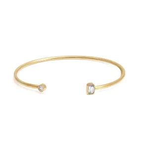 April Diamond Birthstone Bangle - Yellow Gold