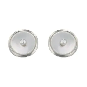 Art Deco Mother of Pearl and Pearl Stud Earrings