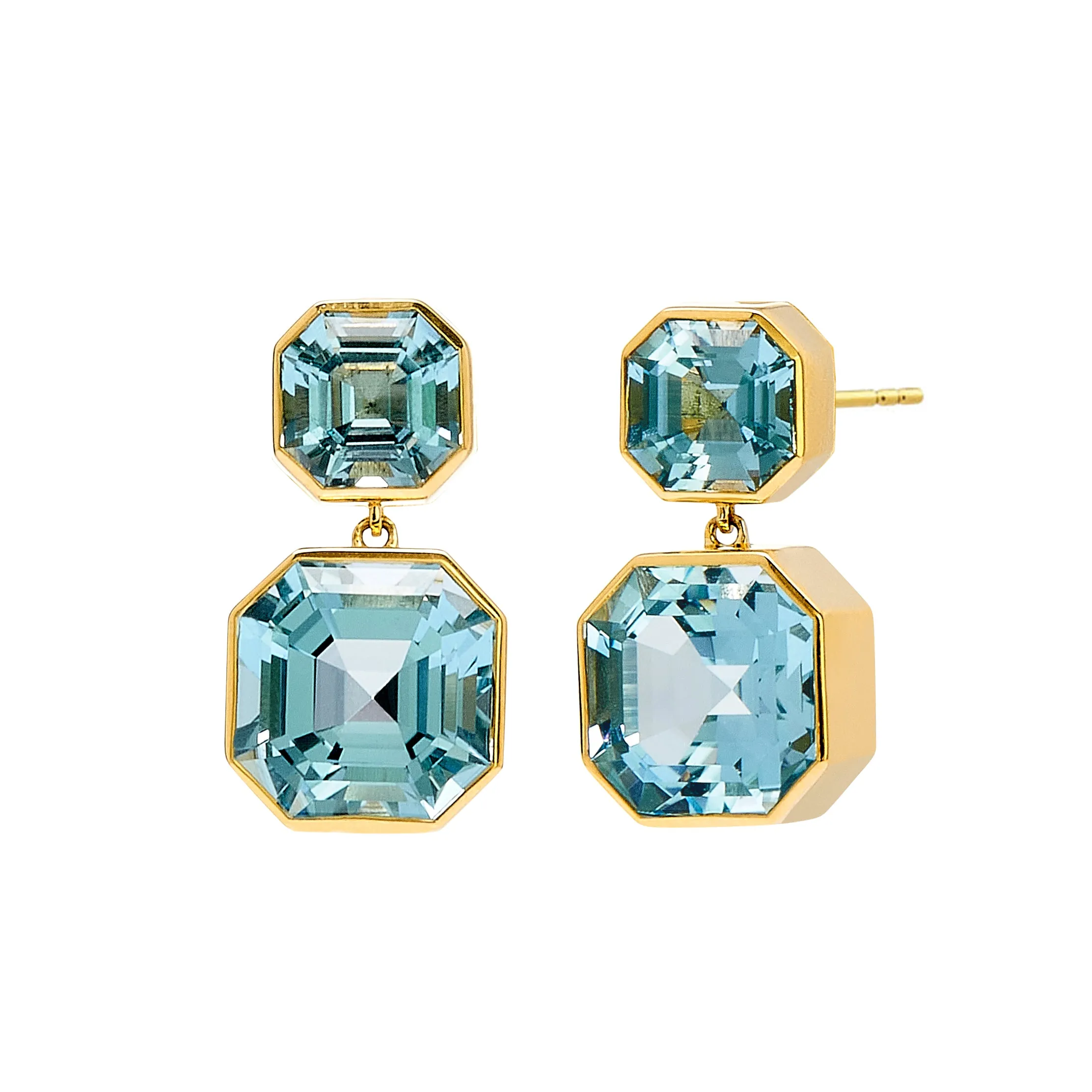 Asscher Cut Double Drop Earrings