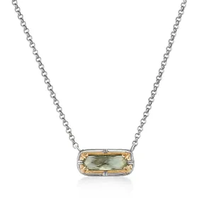 AT 804AT-GA 18K GREEN AMETHYST BAR NECKLACE