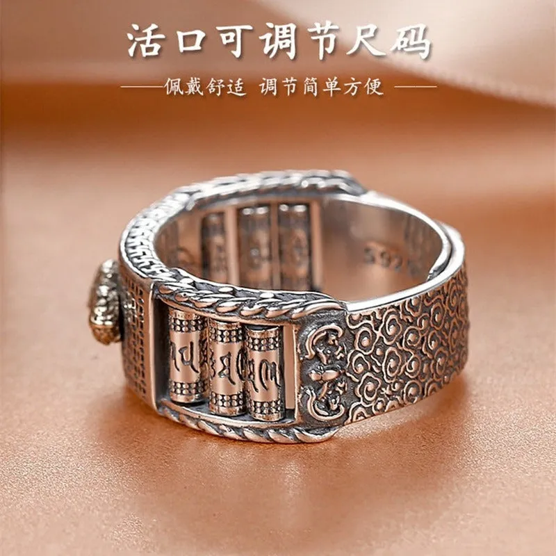 Auspicious Pixiu Couple Adjustable Ring for Wealth and Protection