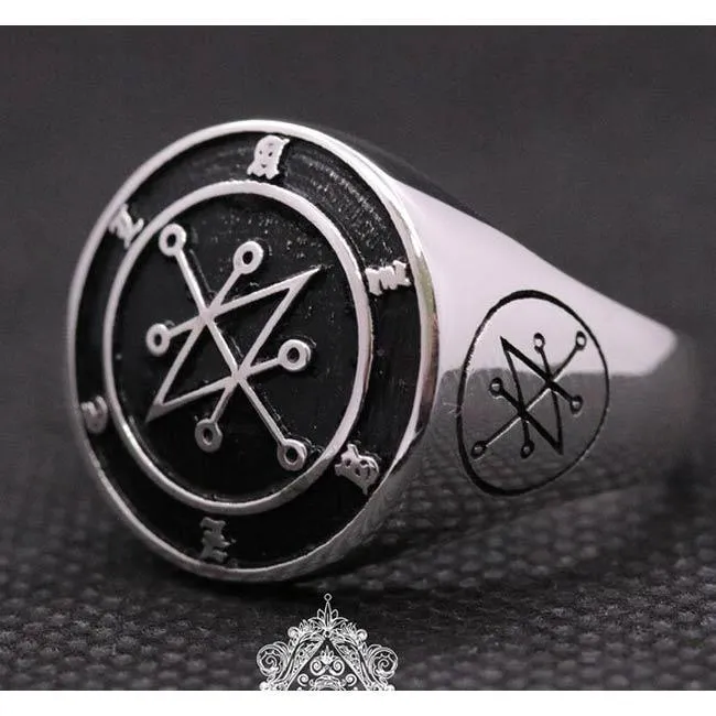 Azazel Signet Ring | 925 Sterling Silver | Occult Jewelry