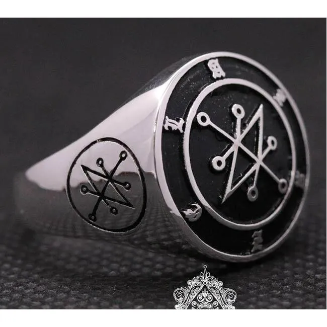 Azazel Signet Ring | 925 Sterling Silver | Occult Jewelry