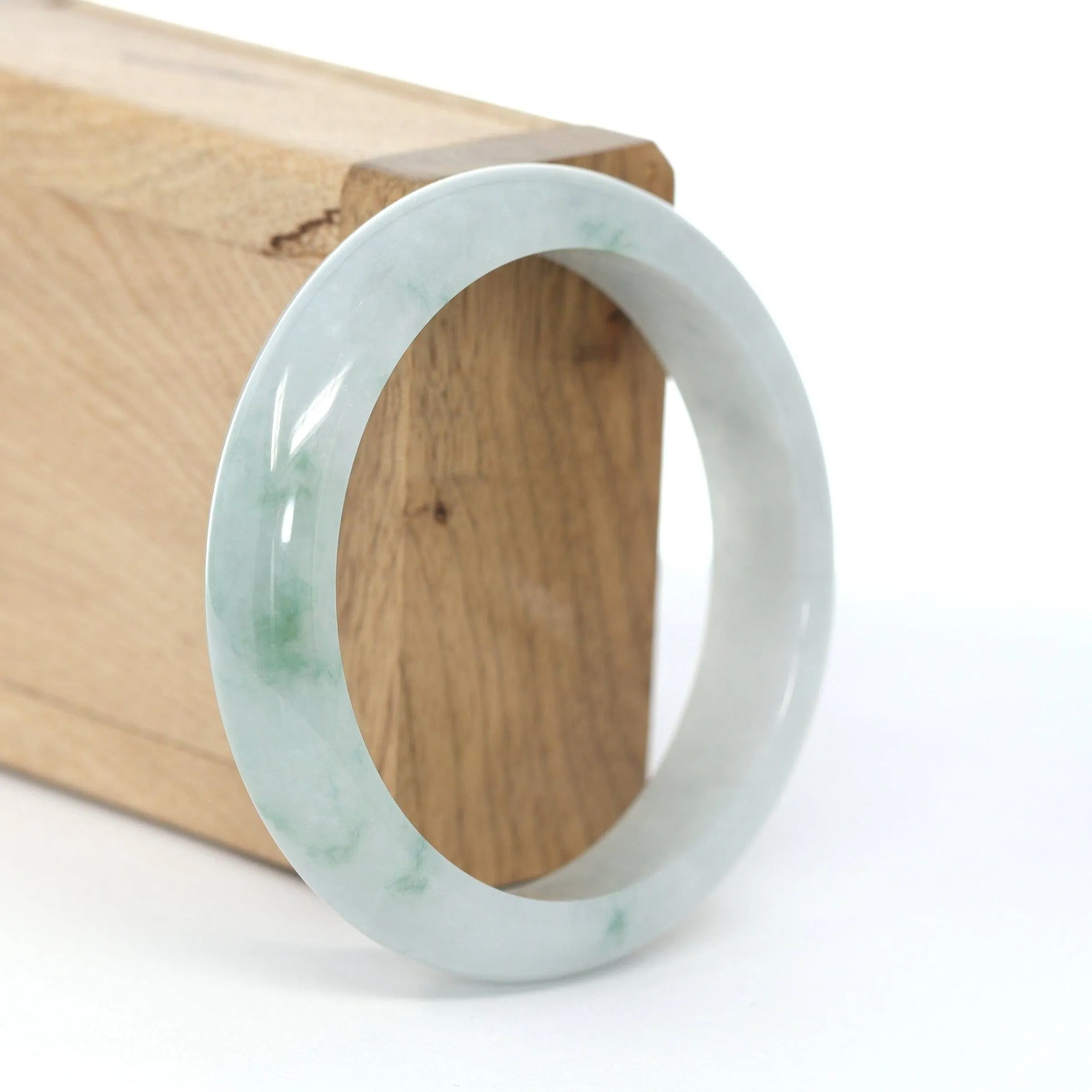 Baikalla "Classic Bangle" Ice Blue-Green Jadeite Jade Bangle ( 57.3 mm ) #587