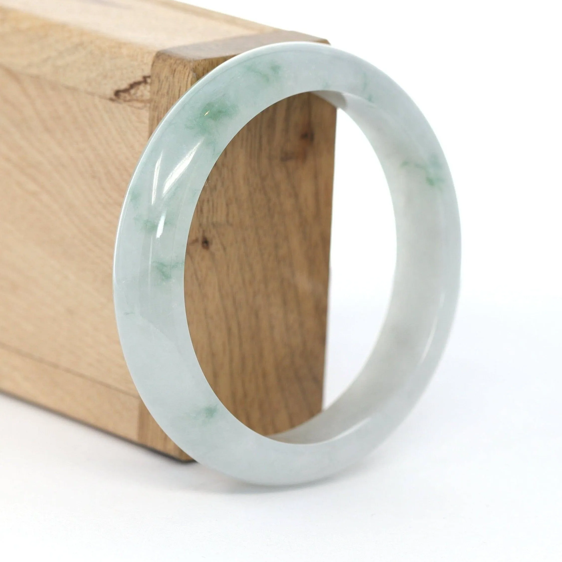 Baikalla "Classic Bangle" Ice Blue-Green Jadeite Jade Bangle ( 57.3 mm ) #587