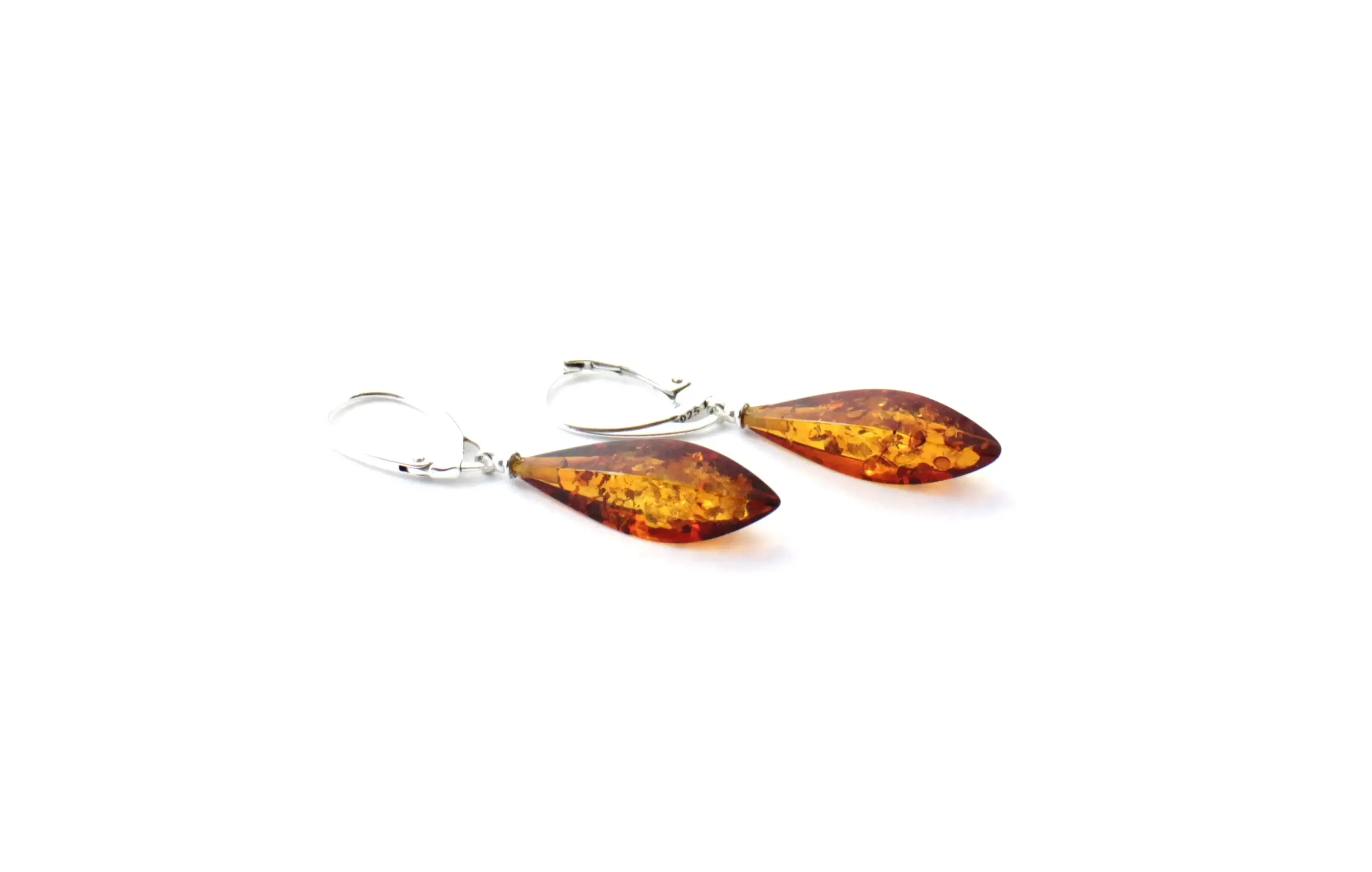 Baltic Amber and Sterling Silver 925 Drop Earrings