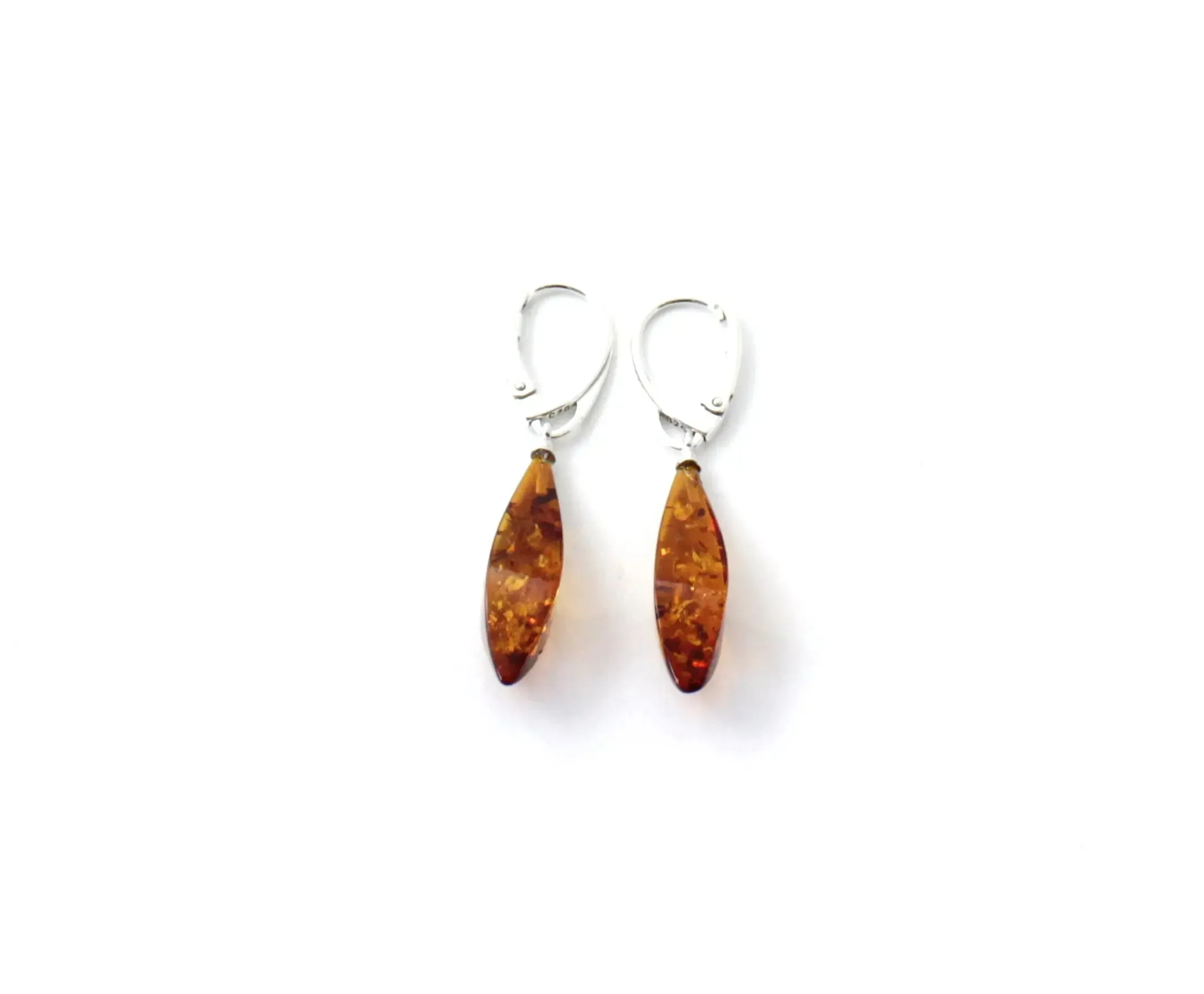 Baltic Amber and Sterling Silver 925 Drop Earrings