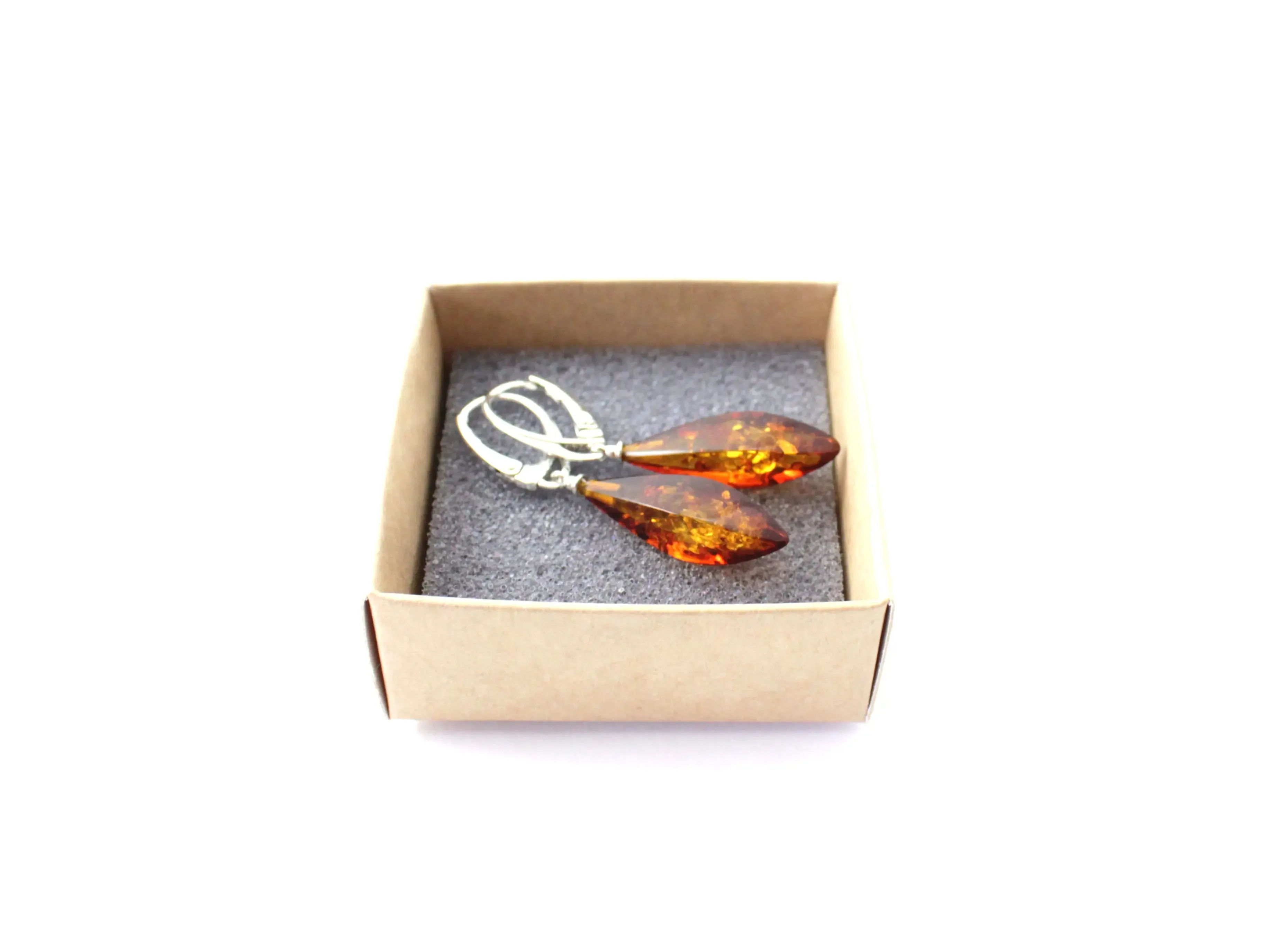 Baltic Amber and Sterling Silver 925 Drop Earrings