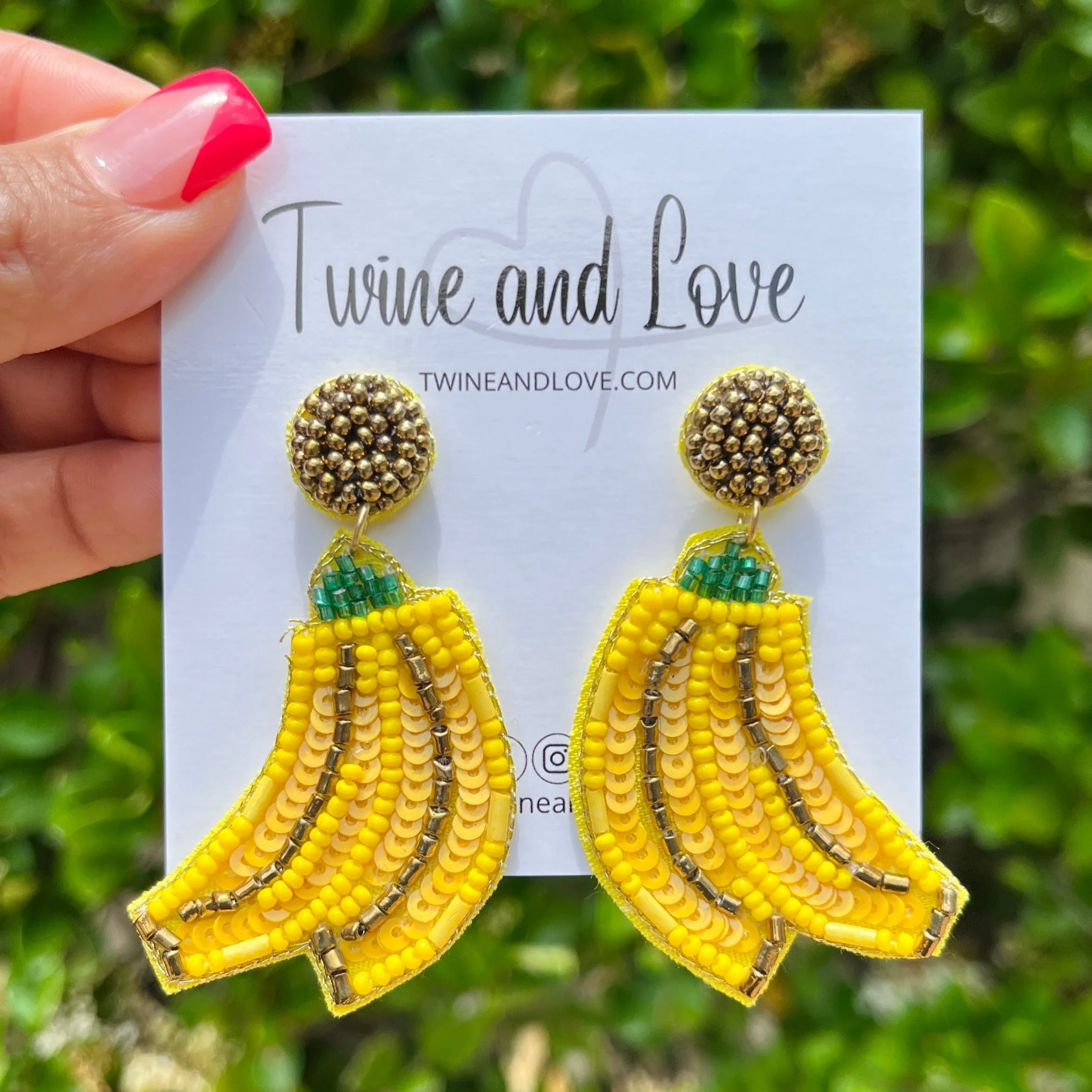 Banana Beaded Earrings