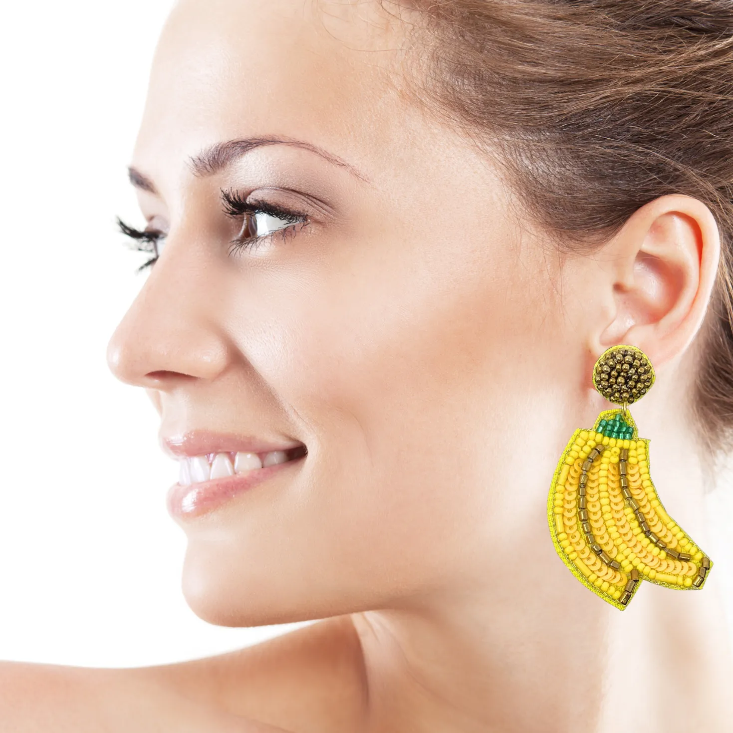 Banana Beaded Earrings